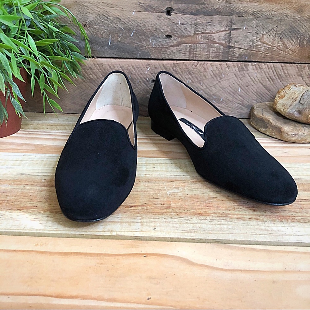 Lafayette 148 New York Siena Suede black slippers